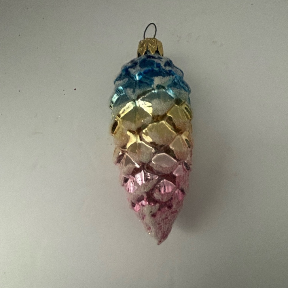 Antique Pine Cone Christmas Glass Ornament West Germany